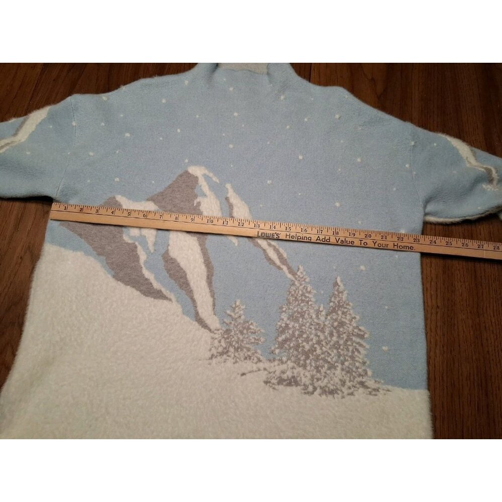 Rachel Zoe Sweater 1X Blue Mountain Snow Winter Soft Pullover Turtle Neck - Picture 6 of 10